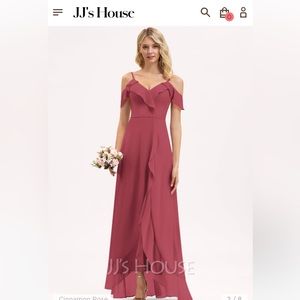 NEW WITH TAGS- JJs House A-line V-Neck Asymmetrical Chiffon Bridesmaid Dress
